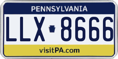 PA license plate LLX8666