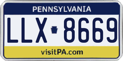 PA license plate LLX8669