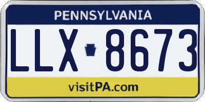PA license plate LLX8673