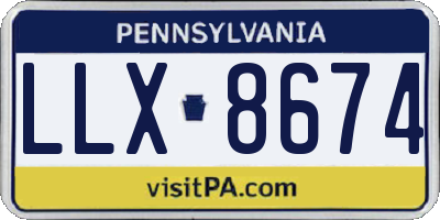 PA license plate LLX8674