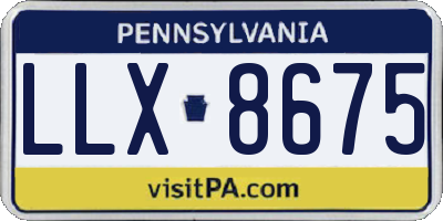 PA license plate LLX8675