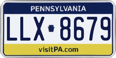 PA license plate LLX8679