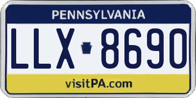 PA license plate LLX8690
