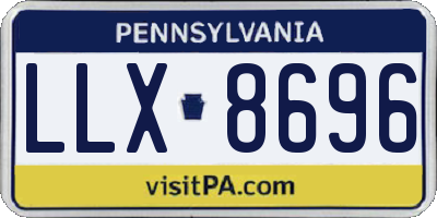 PA license plate LLX8696