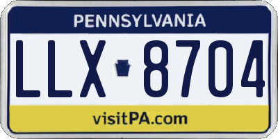 PA license plate LLX8704