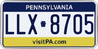 PA license plate LLX8705