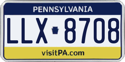 PA license plate LLX8708
