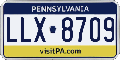 PA license plate LLX8709