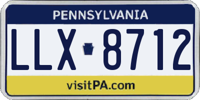 PA license plate LLX8712