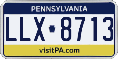 PA license plate LLX8713