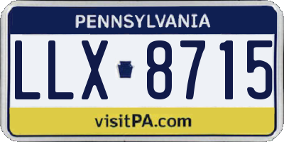 PA license plate LLX8715