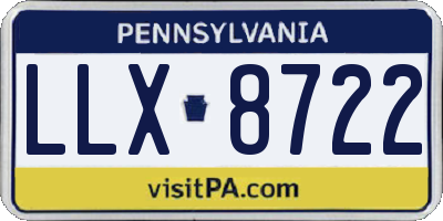 PA license plate LLX8722