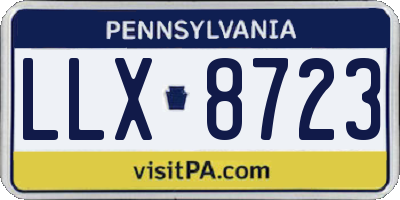 PA license plate LLX8723