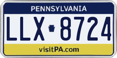PA license plate LLX8724