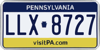 PA license plate LLX8727