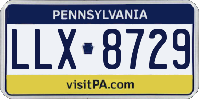 PA license plate LLX8729