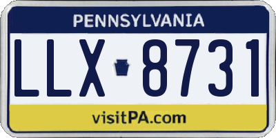 PA license plate LLX8731