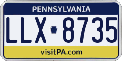 PA license plate LLX8735