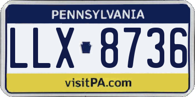 PA license plate LLX8736