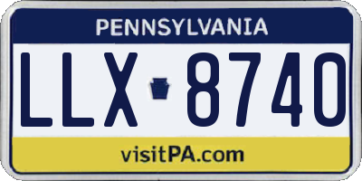 PA license plate LLX8740