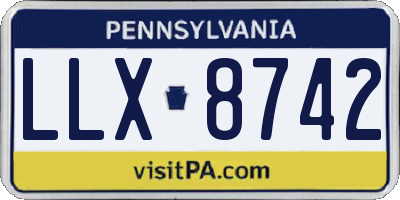 PA license plate LLX8742