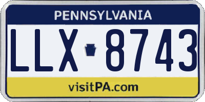PA license plate LLX8743