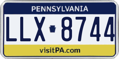 PA license plate LLX8744
