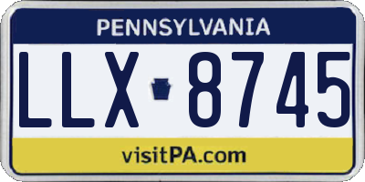 PA license plate LLX8745