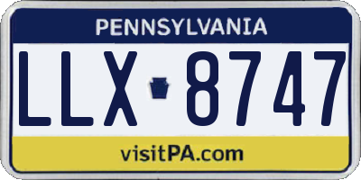 PA license plate LLX8747