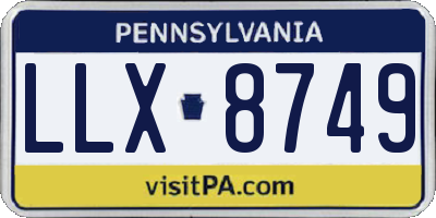 PA license plate LLX8749