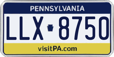 PA license plate LLX8750