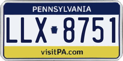 PA license plate LLX8751