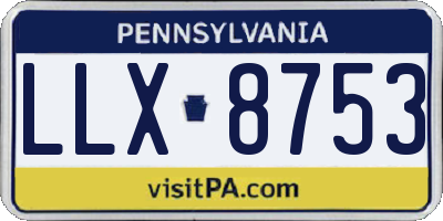 PA license plate LLX8753