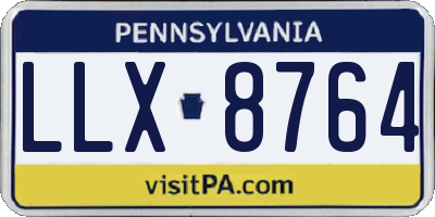 PA license plate LLX8764