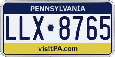 PA license plate LLX8765
