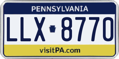 PA license plate LLX8770