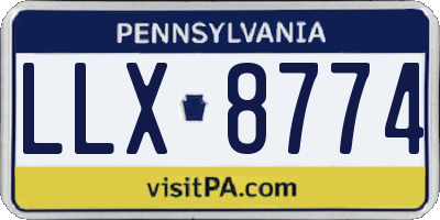 PA license plate LLX8774