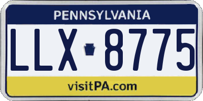 PA license plate LLX8775