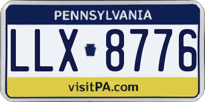 PA license plate LLX8776
