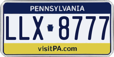 PA license plate LLX8777