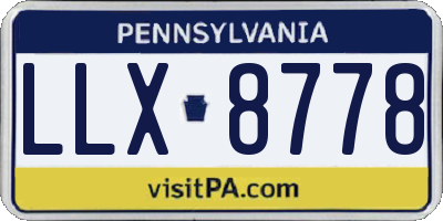 PA license plate LLX8778