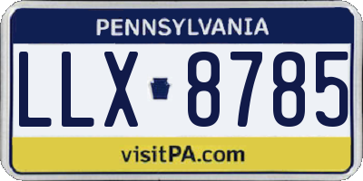 PA license plate LLX8785