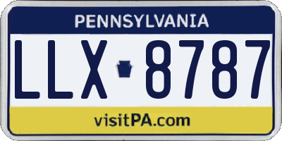 PA license plate LLX8787