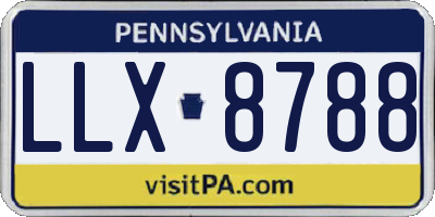 PA license plate LLX8788