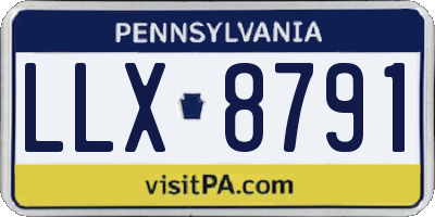 PA license plate LLX8791