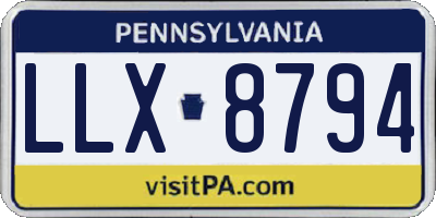 PA license plate LLX8794