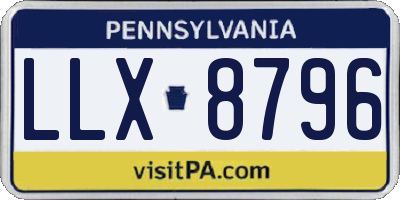 PA license plate LLX8796