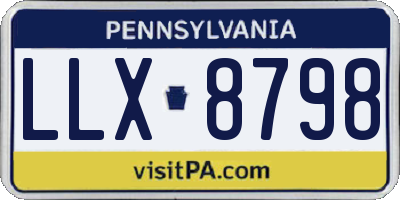 PA license plate LLX8798