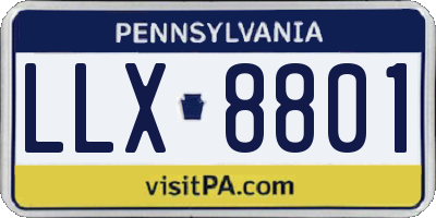 PA license plate LLX8801
