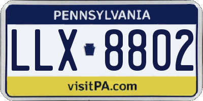 PA license plate LLX8802